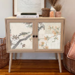 Chinoiserie Floral Vintage Birds Script Decoupage Tissue Paper<br><div class="desc">Antique Chinoiserie style botanical bird pair with white tree flower blossoms,  Chinese stylised borders,  and cherry blossoms were collaged into an elegant collage composition over ancient Chinese character writing that was graphically designed. Created by internationally licensed artist and designer,  Audrey Jeanne Roberts,  copyright.</div>