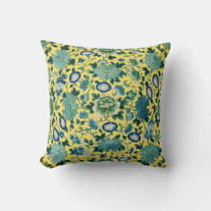 Chinoiserie Floral Yellow Chintz  Cushion