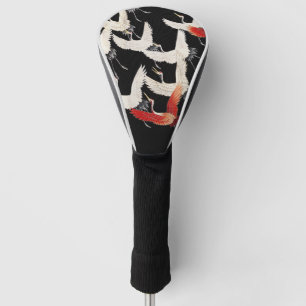 Chinoiserie Flying Crane Zen Minimalist Kimono Art Golf Head Cover