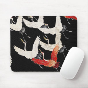 Chinoiserie Flying Crane Zen Minimalist Kimono Art Mouse Mat