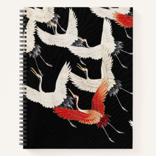 Chinoiserie Flying Crane Zen Minimalist Kimono Art Notebook
