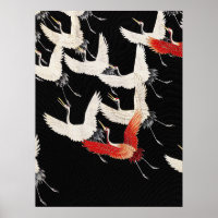 Chinoiserie Flying Crane Zen Minimalist Kimono Art