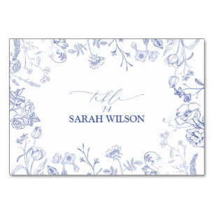 Chinoiserie French Blue Victorian Place Card
