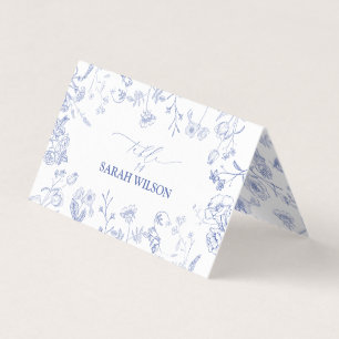 Chinoiserie French Blue Victorian Place Card