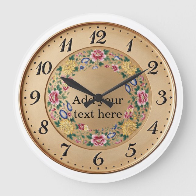 Chinoiserie Gilt Export Style Personalise Large Clock (Front)