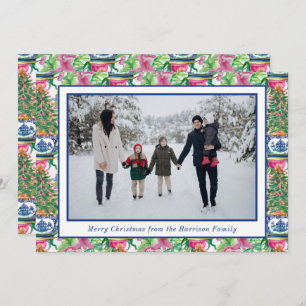 Chinoiserie Ginger Jar Christmas Tree Photo Holiday Card