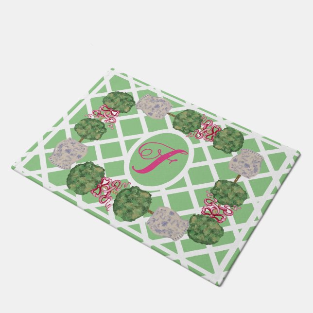 Chinoiserie Ginger Jar Jars Topiary Doormat (Angled)