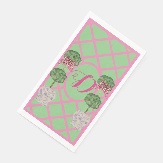 Chinoiserie Ginger Jar Jars Topiary  Napkins (Corner)