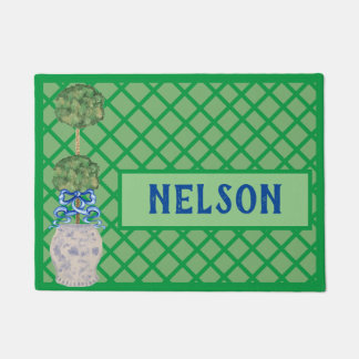 Chinoiserie Ginger jar jars Topiary Rug Doormat