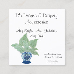 Chinoiserie Ginger Jar Jars Tropical Leaves Square Business Card