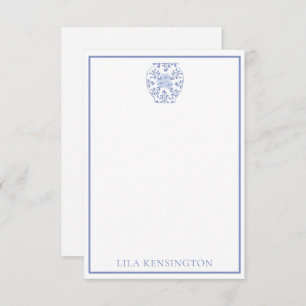 Chinoiserie Ginger Jar Vase Personalised NoteCards
