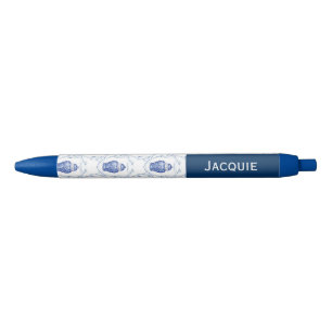 Chinoiserie Ginger Jars Custom Name Blue Ink Pen