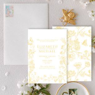 Chinoiserie Gold Victorian Post Wedding Brunch Invitation
