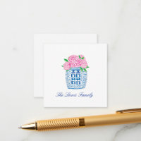 Chinoiserie Grandmillennial Peony Enclosure Cards