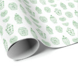 Chinoiserie Green And White Ginger Jar Print Wrapping Paper<br><div class="desc">This design is made entirely from ginger jars that were originally handpainted by me in watercolors (in the traditional blue and white). This was then re-coloured digitally into a mid-green and white pattern, </div>