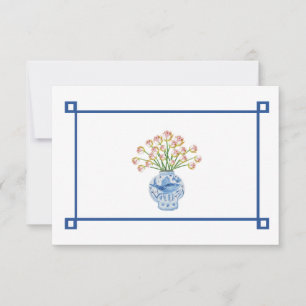 Chinoiserie Hand Painted All Occasion Note Card 