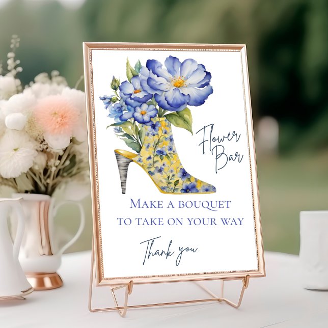 Chinoiserie High-Heel Shoe Flower Bar Sign Table Number (Creator Uploaded)