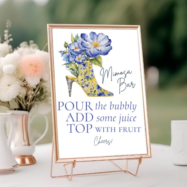 Chinoiserie High-Heel Shoe Mimosa Bar Table sign Table Number (Creator Uploaded)