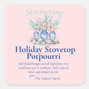 Chinoiserie Holiday Potpourri Stovetop Square Sticker