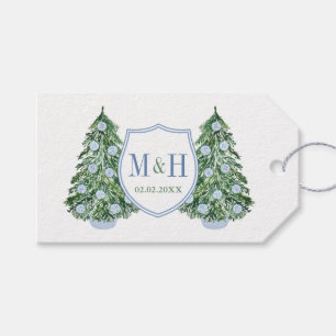 Chinoiserie Holidays Wedding Couples Crest Favour Gift Tags