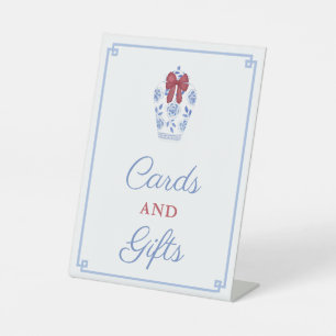 Chinoiserie Holidays Wedding Shower Cards & Gifts Pedestal Sign