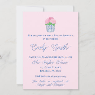Chinoiserie Hydrangea Bridal Shower Invitation