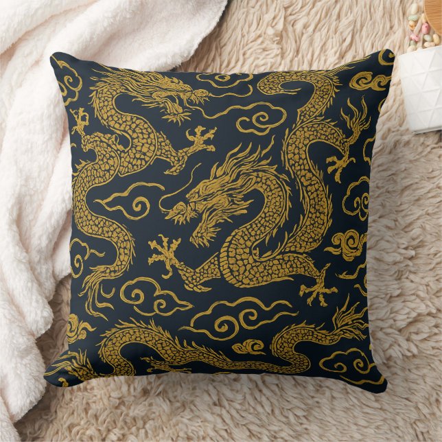 Chinoiserie Imperial Dragon & Cloud Cushion (Blanket)