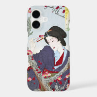 Chinoiserie Japanese Lady & Red Cherry Blossom