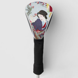 Chinoiserie Japanese Lady & Red Cherry Blossom Golf Head Cover