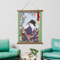 Chinoiserie Japanese Lady & Red Cherry Blossom