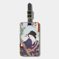 Chinoiserie Japanese Lady & Red Cherry Blossom
