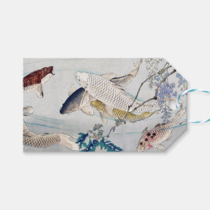 Chinoiserie Koi Fish & Purple Wisteria Print Gift Tags