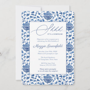Chinoiserie Lady Milestone Birthday Surprise Party Invitation