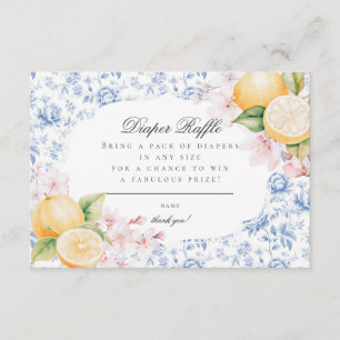Chinoiserie Lemon Tea Baby Shower Diaper Raffle Enclosure Card