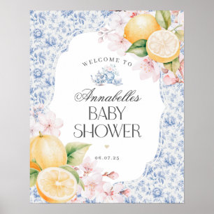 Chinoiserie Lemon Tea Baby Shower Welcome Sign