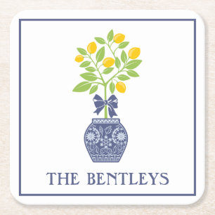 Chinoiserie Lemon Tree Paper Coasters