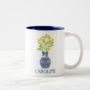Chinoiserie Lemon Tree Personalised Mug
