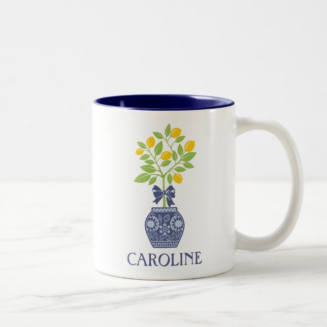 Chinoiserie Lemon Tree Personalised Mug (Right)