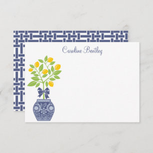 Chinoiserie Lemon Tree Personalised Note Cards