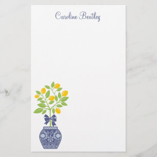 Chinoiserie Lemon Tree Personalised Stationery