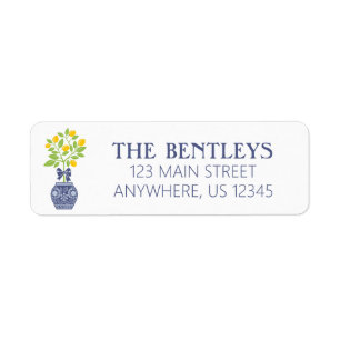 Chinoiserie Lemon Tree Return Address Labels