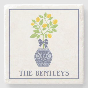 Chinoiserie Lemon Tree Stone Coasters