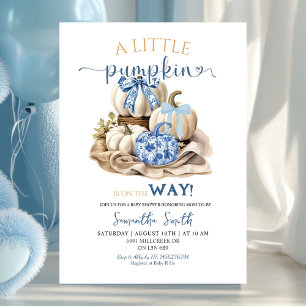 Chinoiserie Little Pumpkin Baby Shower Invitation