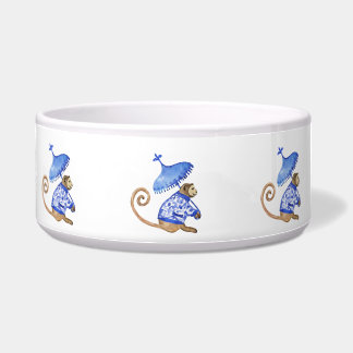 Chinoiserie monkey pet bowl