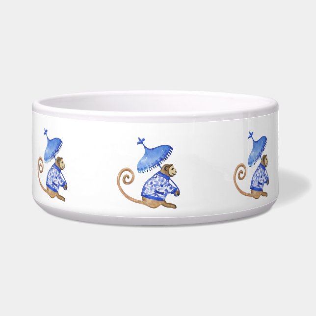 Chinoiserie monkey pet bowl (Front)