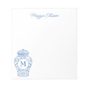 Chinoiserie Monogrammed Ginger Jar Notepad