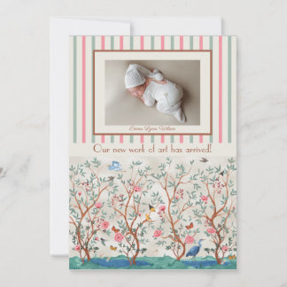 Chinoiserie Mural Nursery Floral and Picture Frame Announcement
