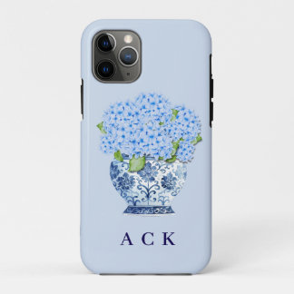 Chinoiserie Nantucket Blue Hydrangeas  iPhone 11 Pro Case