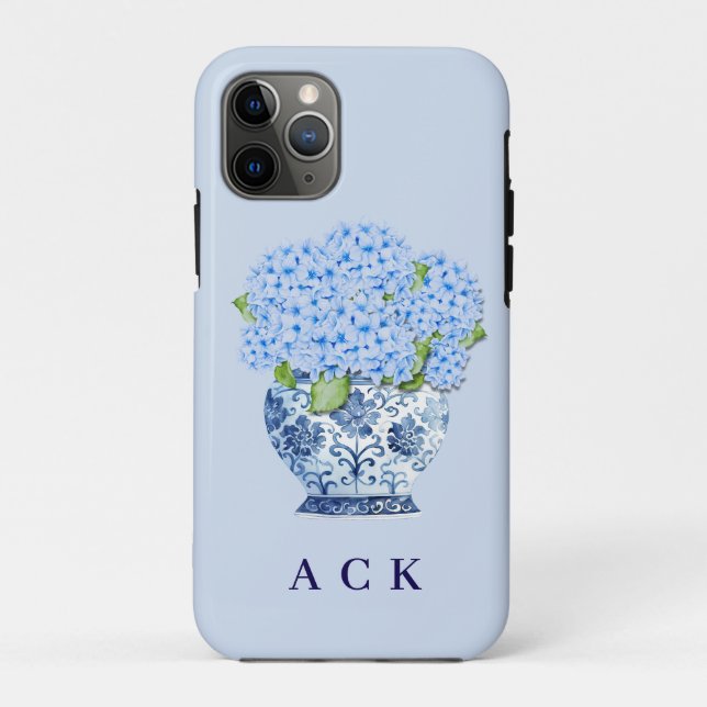 Chinoiserie Nantucket Blue Hydrangeas  Case-Mate iPhone Case (Back)
