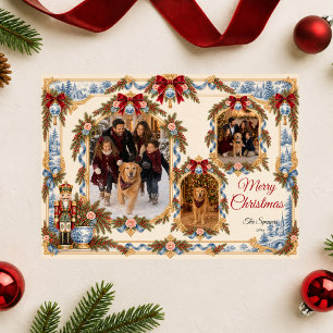 Chinoiserie Nutcracker Christmas Family Photo Coll Holiday Card